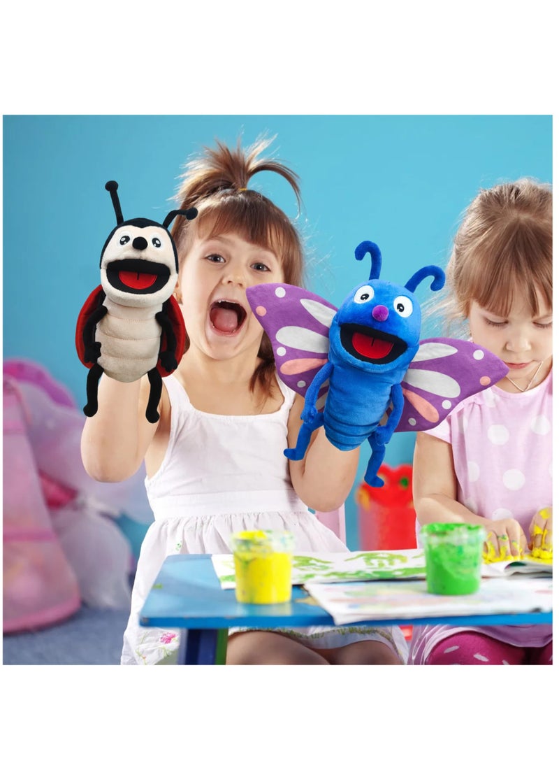 SOLARAE hand puppets butterfly puppet animal puppets 13",puppets for kids Insect animal puppets for toddlers 1-3 hand puppets for kids, butterfly gifts hand puppets for kids age 4-8 8-10 Role Play - Image 4