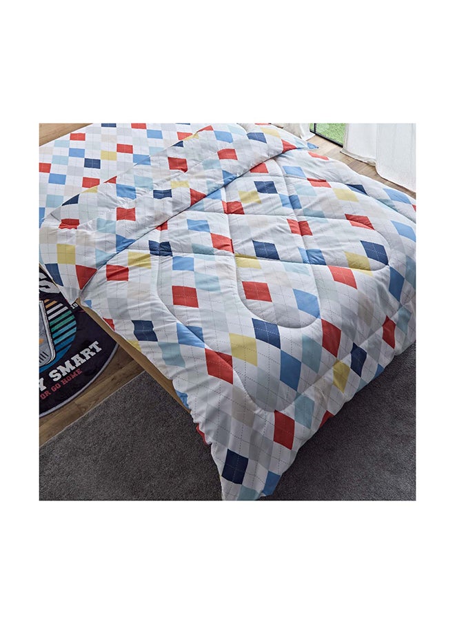 Home Box Nora Twin Plaid Microfibre Reversible Comforter 220 x 160 cm  - Image 3