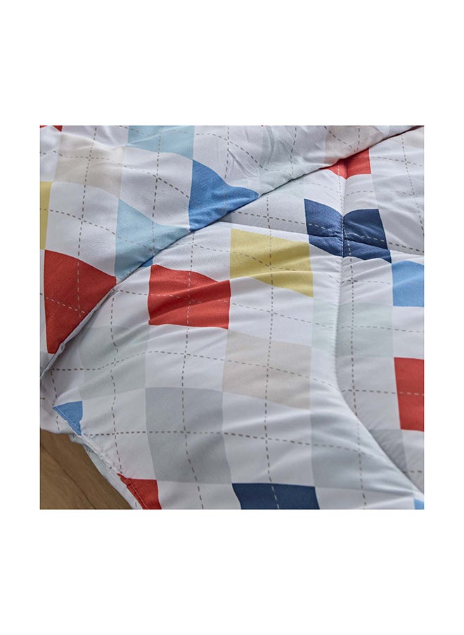 Home Box Nora Twin Plaid Microfibre Reversible Comforter 220 x 160 cm  - Image 4