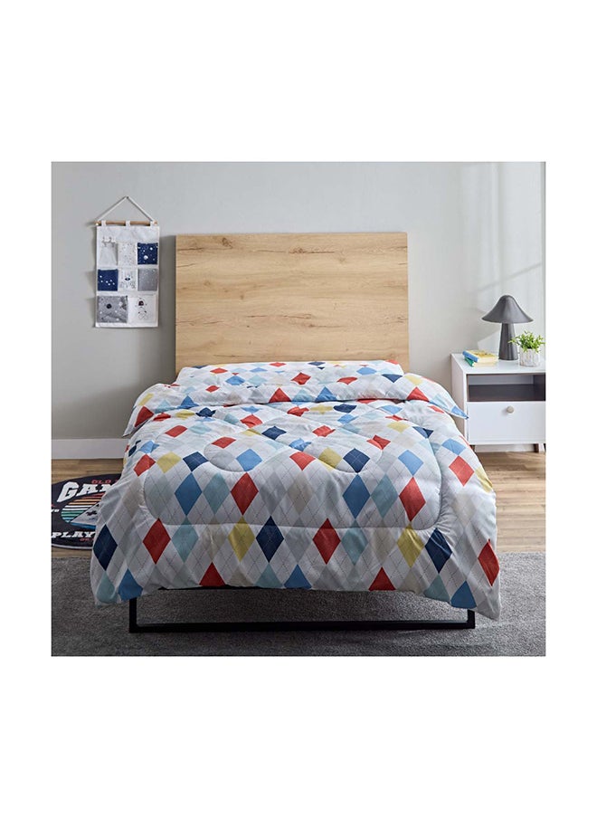 Home Box Nora Twin Plaid Microfibre Reversible Comforter 220 x 160 cm  - Image 2