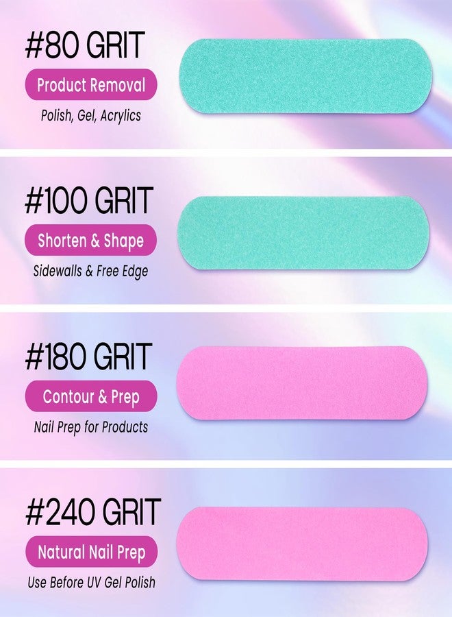 Pana 25pcs - PANA Mini Double-Sided Emery Nail File for Manicure, Pedicure, Natural, and Acrylic Nails - Pink/Teal (Grit 80/80) - Image 5