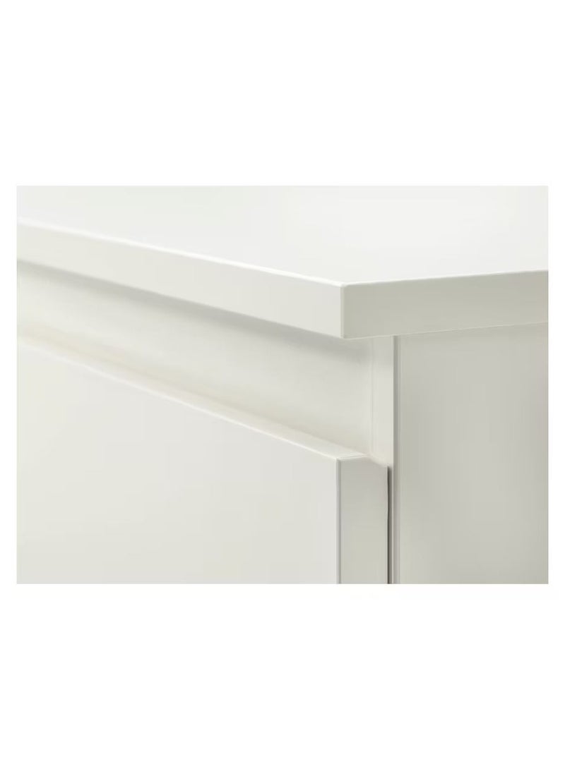 KULLEN طاولة جانبية صندوقية بـ 2 درج، بيضاء، 35x49 سم - Image 4