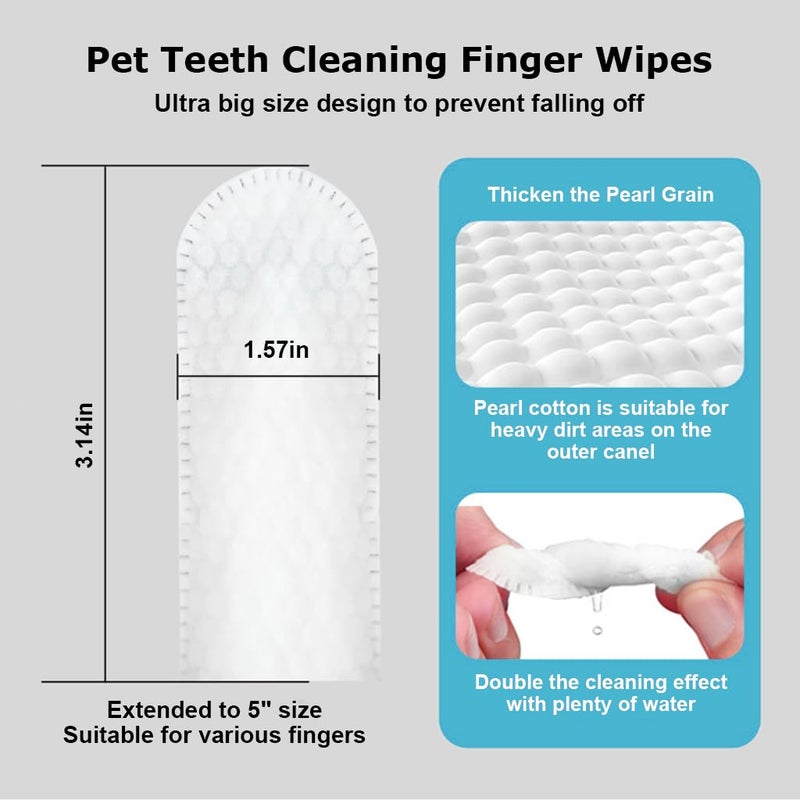 Qpets® 50 PCS Wet Wipes for Dogs, Pet Wet Wipes for Cats Dogs, Non-Woven Dog Wet Wipes for Cleaning Finger Cat Cot Grooming Wipes Suit for Pet Daily Teeth & Paw Care Cleaning Wipes - Image 2