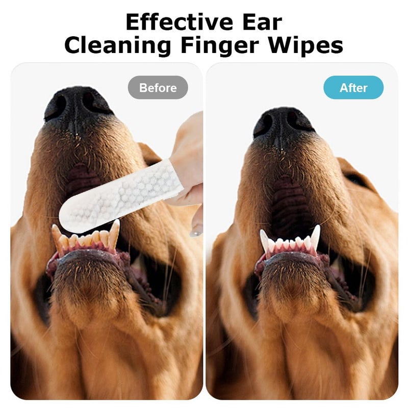 Qpets® 50 PCS Wet Wipes for Dogs, Pet Wet Wipes for Cats Dogs, Non-Woven Dog Wet Wipes for Cleaning Finger Cat Cot Grooming Wipes Suit for Pet Daily Teeth & Paw Care Cleaning Wipes - Image 3