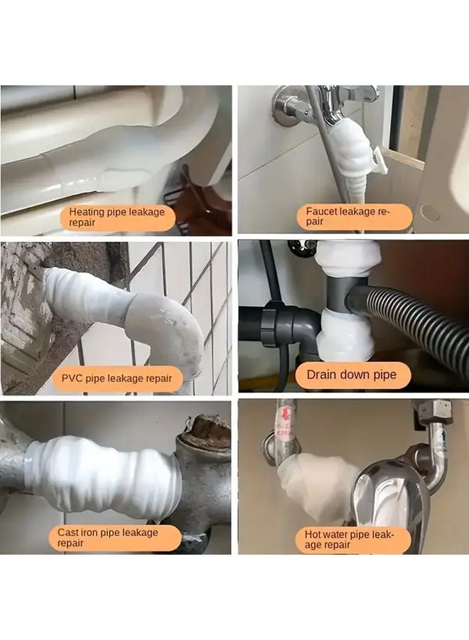White Self Fusing Tape Instant Leak Repair For Kitchen Pipes Heat Resistant - Image 5