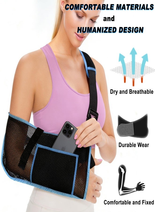 VISKONDA Mesh Arm Sling Shoulder Immobilizer,Breathable&Adjustable Support Brace for Rotator Cuff Injury,Reversible Left Right Arm,Elbow Wrist Clavicle Fracture Sprain Recovery for Men Women(Black,Large) - Image 3