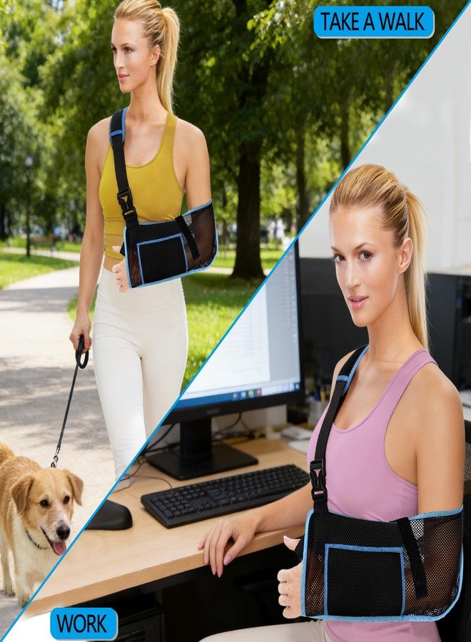VISKONDA Mesh Arm Sling Shoulder Immobilizer,Breathable&Adjustable Support Brace for Rotator Cuff Injury,Reversible Left Right Arm,Elbow Wrist Clavicle Fracture Sprain Recovery for Men Women(Black,Large) - Image 5