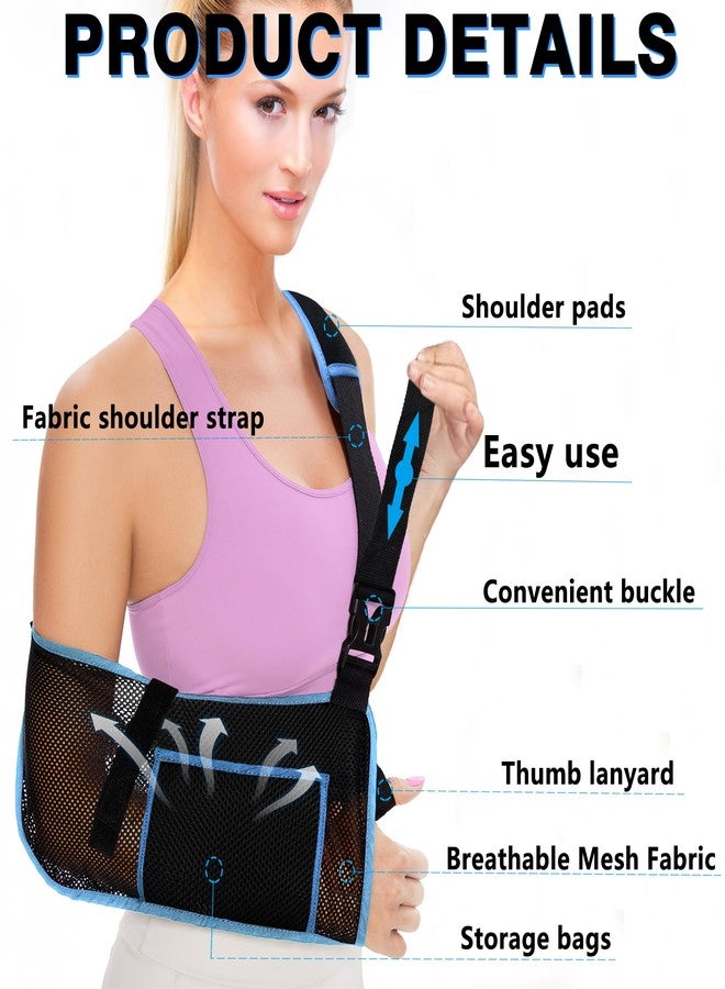 VISKONDA Mesh Arm Sling Shoulder Immobilizer,Breathable&Adjustable Support Brace for Rotator Cuff Injury,Reversible Left Right Arm,Elbow Wrist Clavicle Fracture Sprain Recovery for Men Women(Black,Large) - Image 2