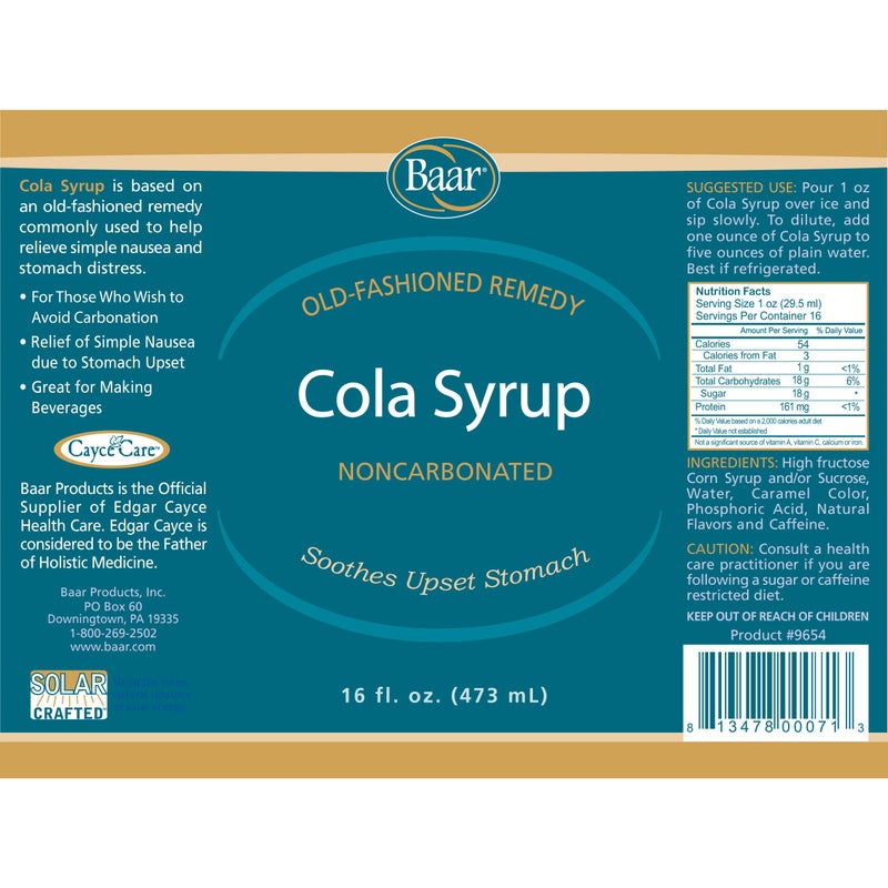 Baar Products - Cola Syrup - Soothes Stomach, Relieves Digestive Distress - Supports Kidney, Bladder - No Carbonation - 16 oz - Image 2