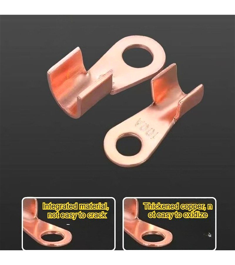 OT 100A 8 Pieces Open Type Terminal Purple Copper Crimping Cable End Connector - Image 4