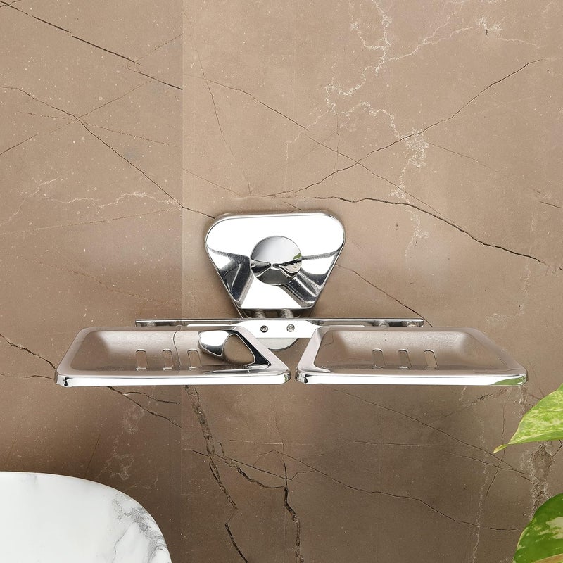 FORTUNE Bathroom Double Soap DishSoap CaseSoap Stand Stainless Steel Set of 1 - Image 3