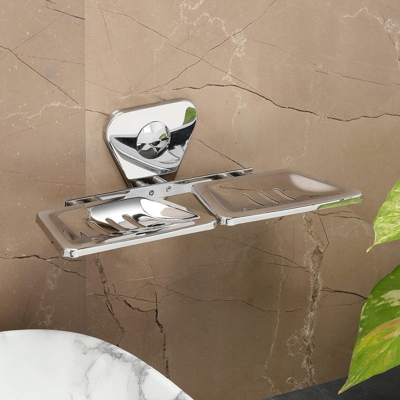 FORTUNE Bathroom Double Soap DishSoap CaseSoap Stand Stainless Steel Set of 1 - Image 2
