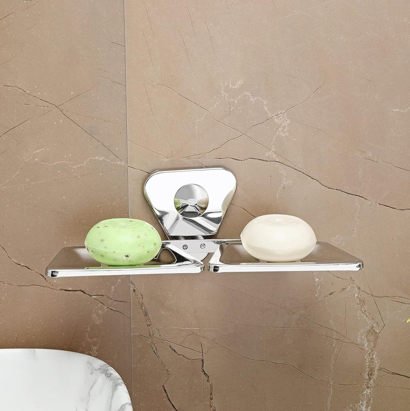 FORTUNE Bathroom Double Soap DishSoap CaseSoap Stand Stainless Steel Set of 1 - Image 4