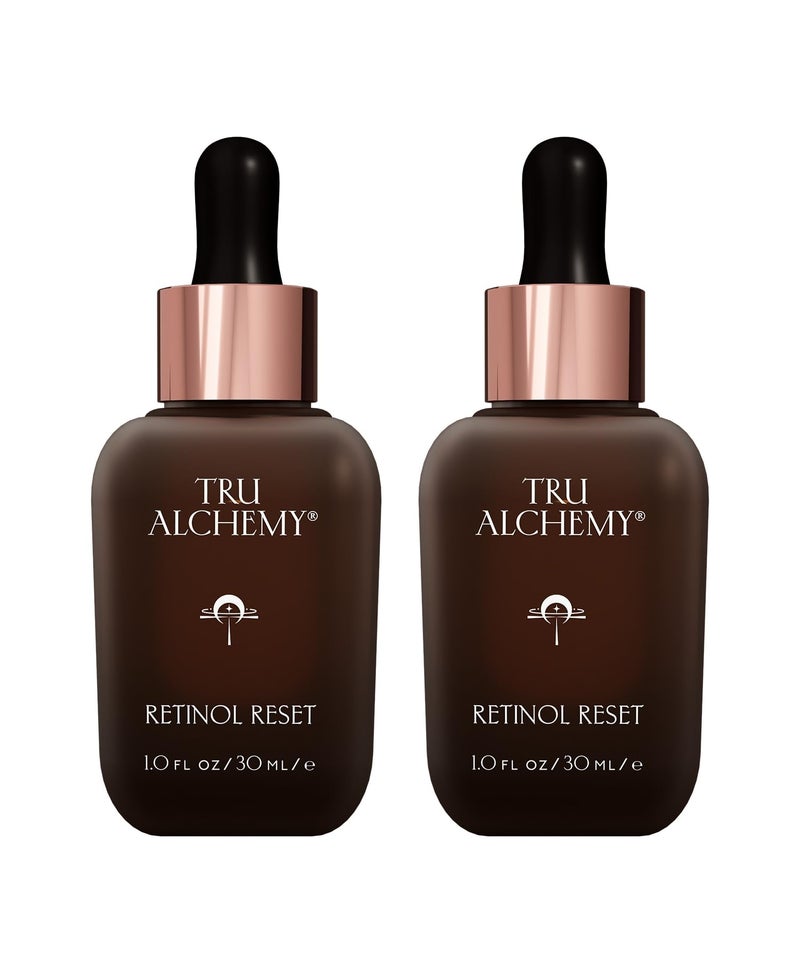 Tru Alchemy Retinol Reset Revitalizing Retinol Serum for face Wrinkle Appearance Serum Cream for Face wBakuchiol Niacinamide for Overnight Renewal wLongTerm Radiance 1 fl oz 2Pack