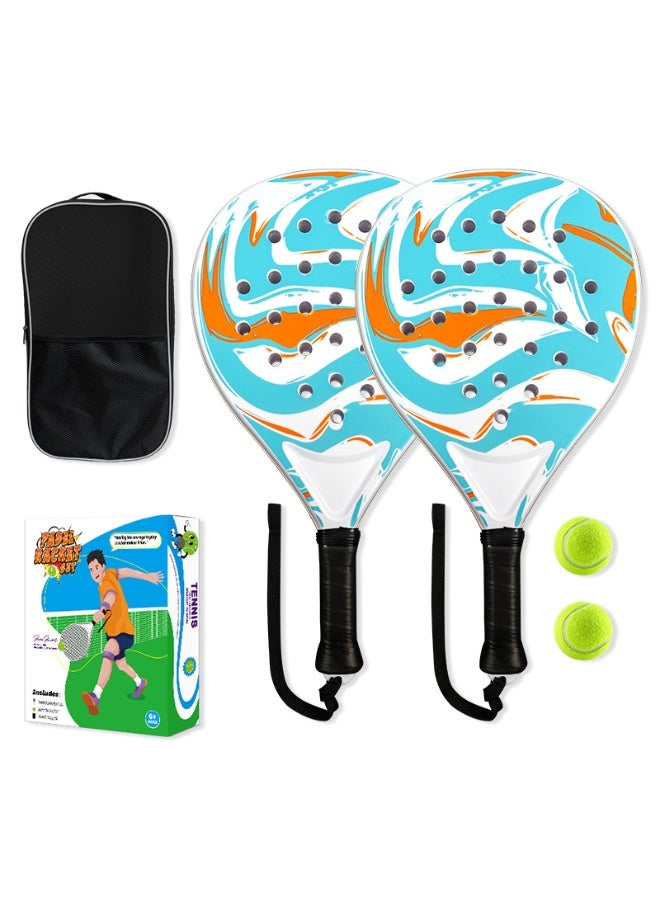 WALALLA 2 Pack Padel Tennis Racquet, Professional Paddle Tennis Racket, Lightweight Paddle Racquet  with Carry Bag, 2 Tennis for Men & Women - Image 1