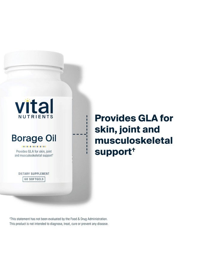 Vital Nutrients Borage Oil 1000mg | High-Dose GLA Omega-6 Supplement | Powerful Antioxidant for Skin, Join, Nerve Function | Gluten, Dairy, Soy Free | Non-GMO | 60 Softgels - Image 3