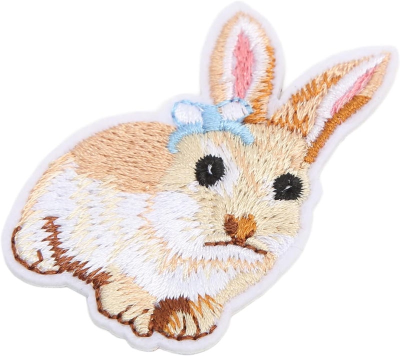 HEEPDD Cotton Embroidered Patches 10 Pieces for DIY Craft Work Wedding Dresses Household Cute Bunny Applique Iron On Patch Nan Sewing Embroidery - Image 4