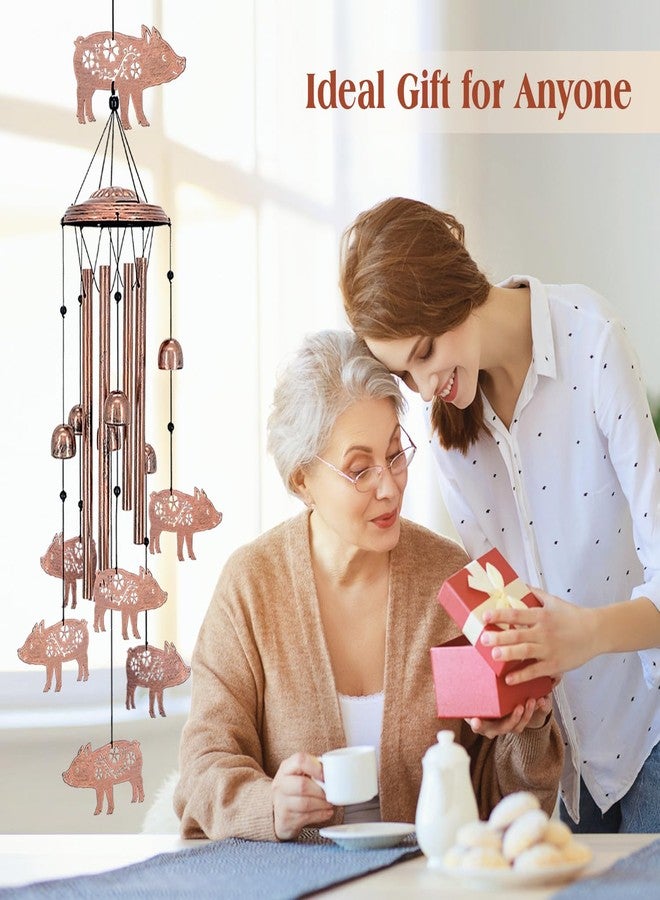 أجراس رياح على شكل خنزير، هدايا خارجية للنساء/الرجال/الأم/الزوجة/الجدة، هدايا عيد ميلاد، هدية تذكارية، أجراس رياح معدنية للاستخدام الخارجي/الداخلي، للحديقة، الفناء، المنزل، الشرفة، ديكور الحديقة - Image 3