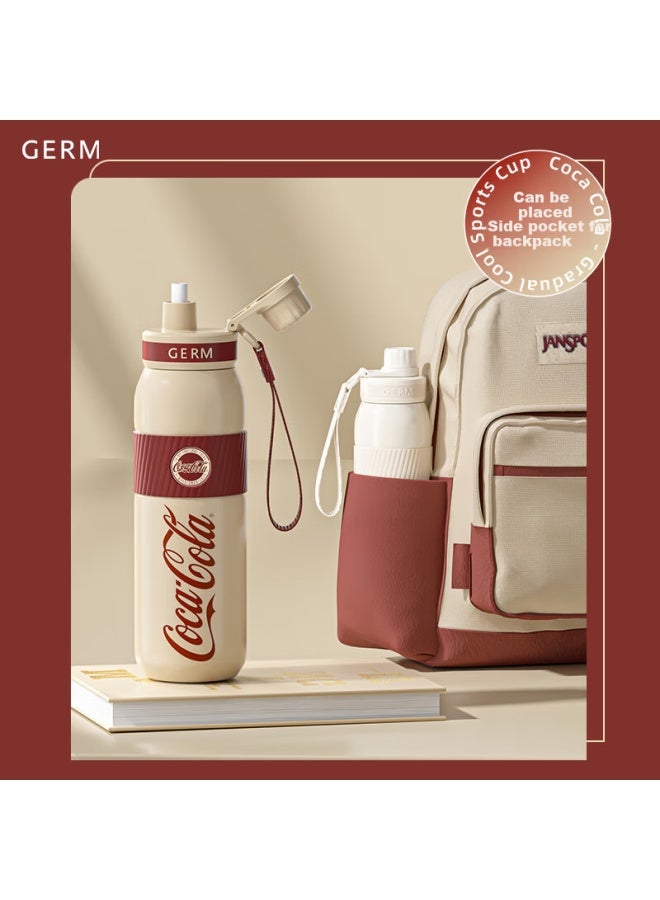 Germ Coca-cola Insulated Cup With Straw, Sports Water Bottle, Large Capacity Student Cup, Gift Cup, 580ml, Retro Red - Image 4