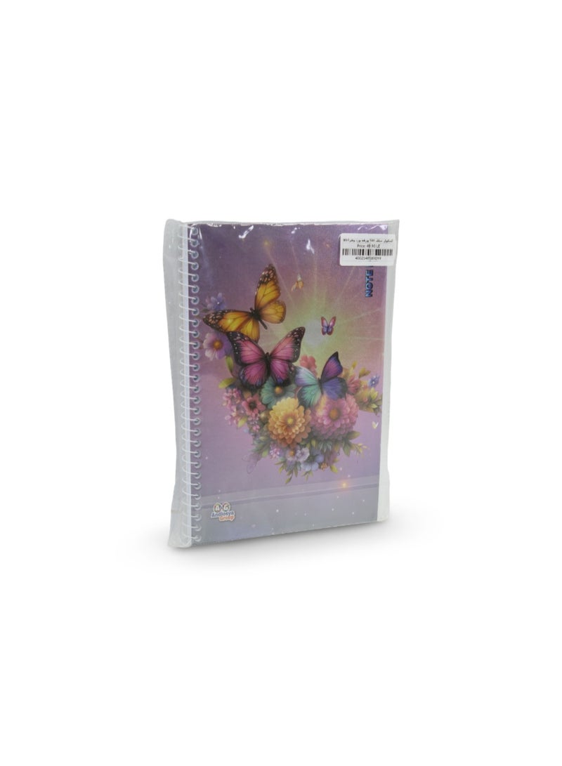 دفتر ملاحظات "فراشات وورود" – 100 صفحة - Image 1