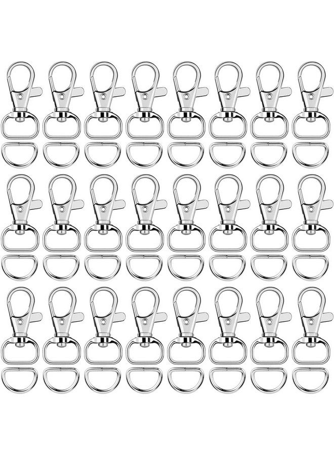 SANNIX 120 Pcs Keychain Clip Hooks With D Ring Include 60Pcs Swivel Snap Hooks Lanyard Clip And 60Pcs D Ring For Purse Hardware Sewing Projects (1/2” Inside Width) - Image 1