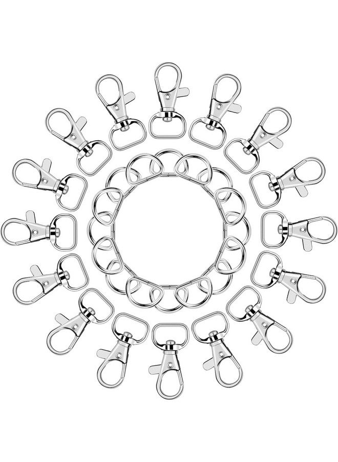 SANNIX 120 Pcs Keychain Clip Hooks With D Ring Include 60Pcs Swivel Snap Hooks Lanyard Clip And 60Pcs D Ring For Purse Hardware Sewing Projects (1/2” Inside Width) - Image 2