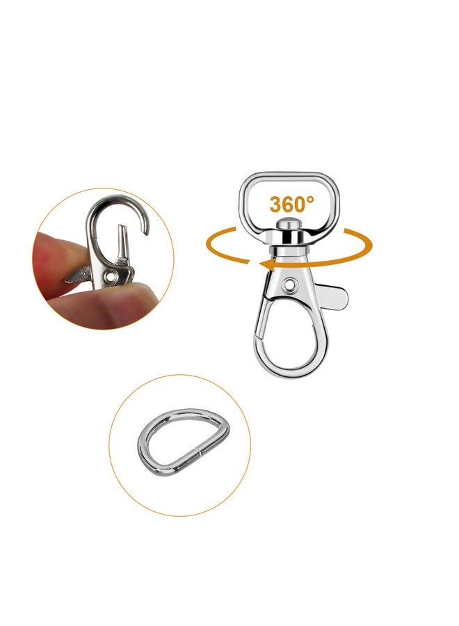 SANNIX 120 Pcs Keychain Clip Hooks With D Ring Include 60Pcs Swivel Snap Hooks Lanyard Clip And 60Pcs D Ring For Purse Hardware Sewing Projects (1/2” Inside Width) - Image 4