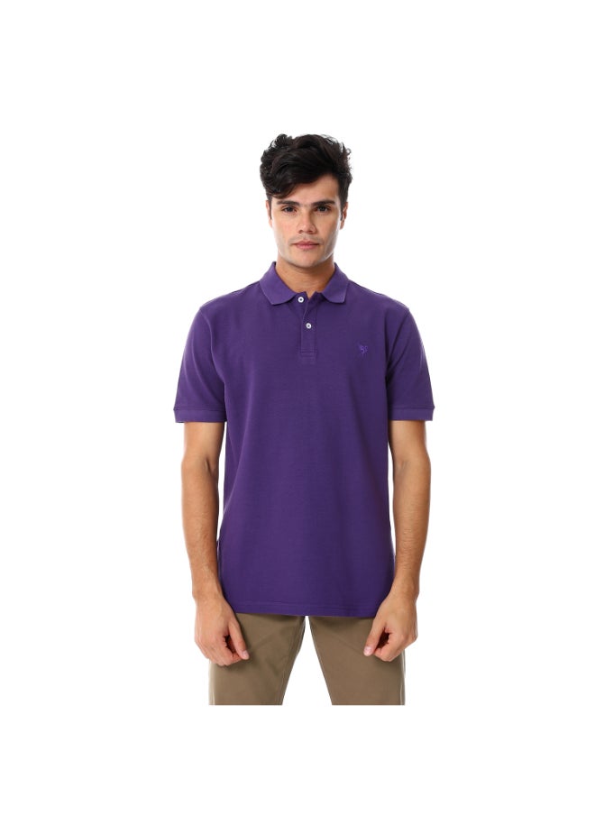 Turn Down Collar Short Sleeves Pique Elegant Mauve Polo - pzsku/ZFD76775D5D1B26FF0C93Z/45/_/1698302714/2c4dc3cf-1f87-4fe7-bc53-29a283f478ae