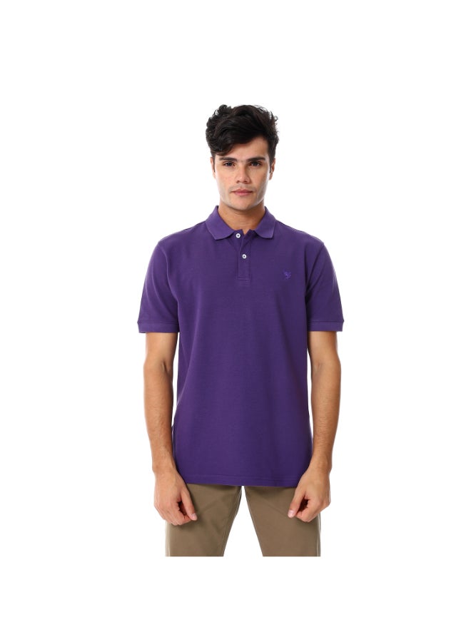 Esla Turn Down Collar Short Sleeves Pique Elegant Mauve Polo - Image 1