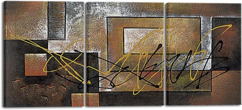Pyradecor Modern 3 Panels Extra Large Contemporary Canvas Prints Abstract Landscape Pictures Paintings on Canvas Wall Art for Living Room Bedroom Kitchen Home Decorations AH3042-5070 - Image 1
