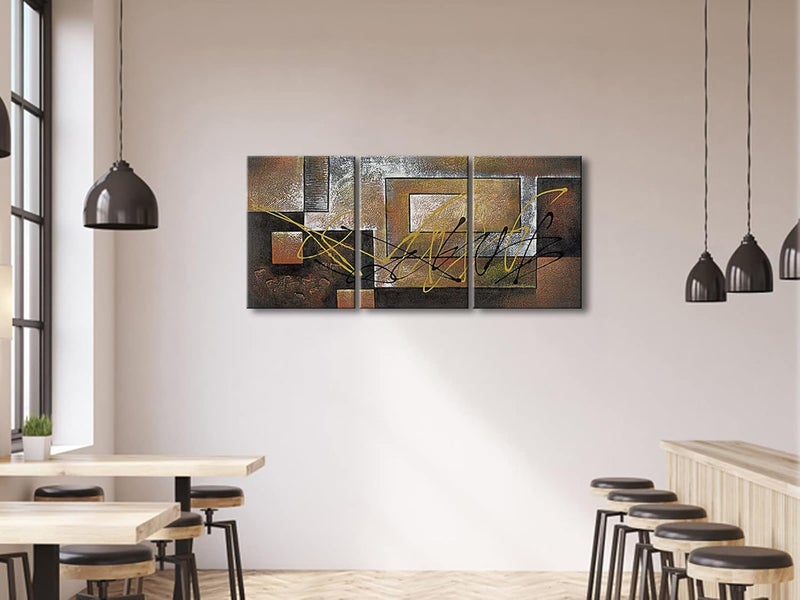 Pyradecor Modern 3 Panels Extra Large Contemporary Canvas Prints Abstract Landscape Pictures Paintings on Canvas Wall Art for Living Room Bedroom Kitchen Home Decorations AH3042-5070 - Image 5