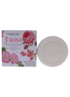 L'Erbolario LErbolario 3 Rose Perfumed Bar Soap  Enriched With All Natural Ingredients And Aromatic Fragrances  Cleanses And Moisturizes Skin  Long Lasting And Creates A Rich Creamy Lather  35 Oz 