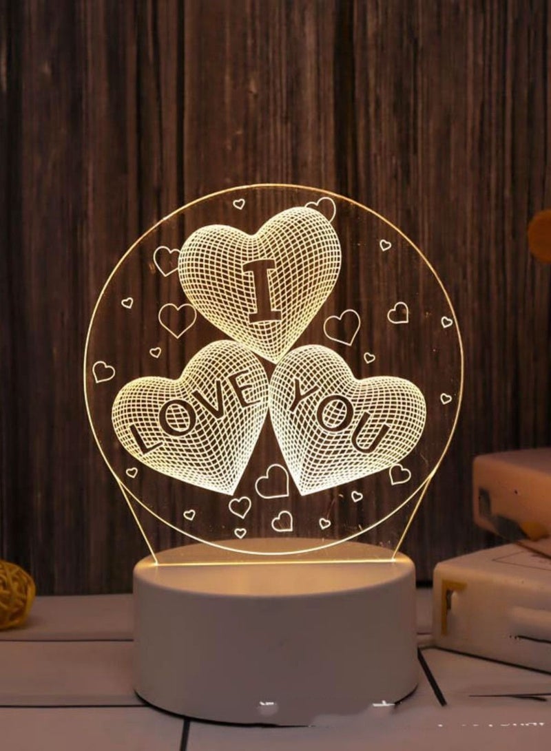 Loquat Creative 3D Nightlight Various Holiday Gifts USB Acrylic LED Ambience Sleeping Bedside Lamp 16 Kinds Of Color Touch Keys 