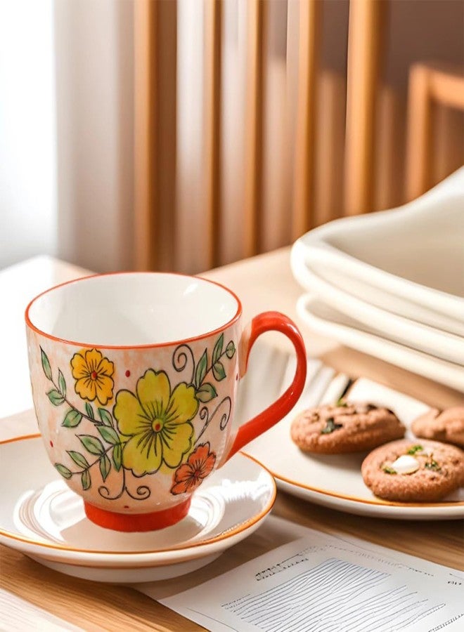 Spooky Ceramic Coffee Mug 500ml - Hand-Painted Underglaze Floral Cup with Handle - High-Temperature Resistant Tea & Water Cup for Office or Home - Gift for Women, Men, Couples, Friends (Pattern - C) - Image 5
