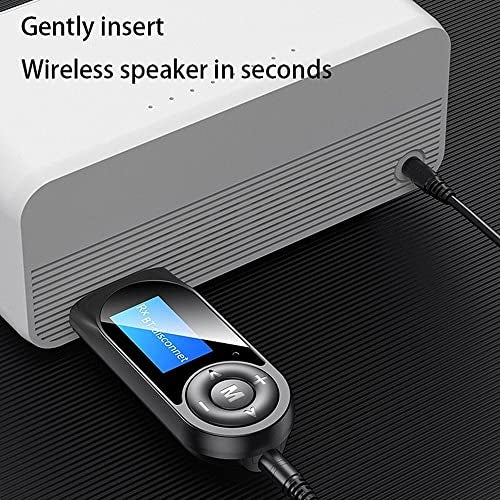 amiciSmart 5.0 Bluetooth Transmitter and Receiver 3.5mm AUX Wireless Dongle for Car Smartphone Laptops TV etc. with LCD Display and Microphone for Audio Transfer - Image 5