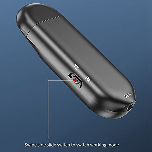 amiciSmart 5.0 Bluetooth Transmitter and Receiver 3.5mm AUX Wireless Dongle for Car Smartphone Laptops TV etc. with LCD Display and Microphone for Audio Transfer - Image 3