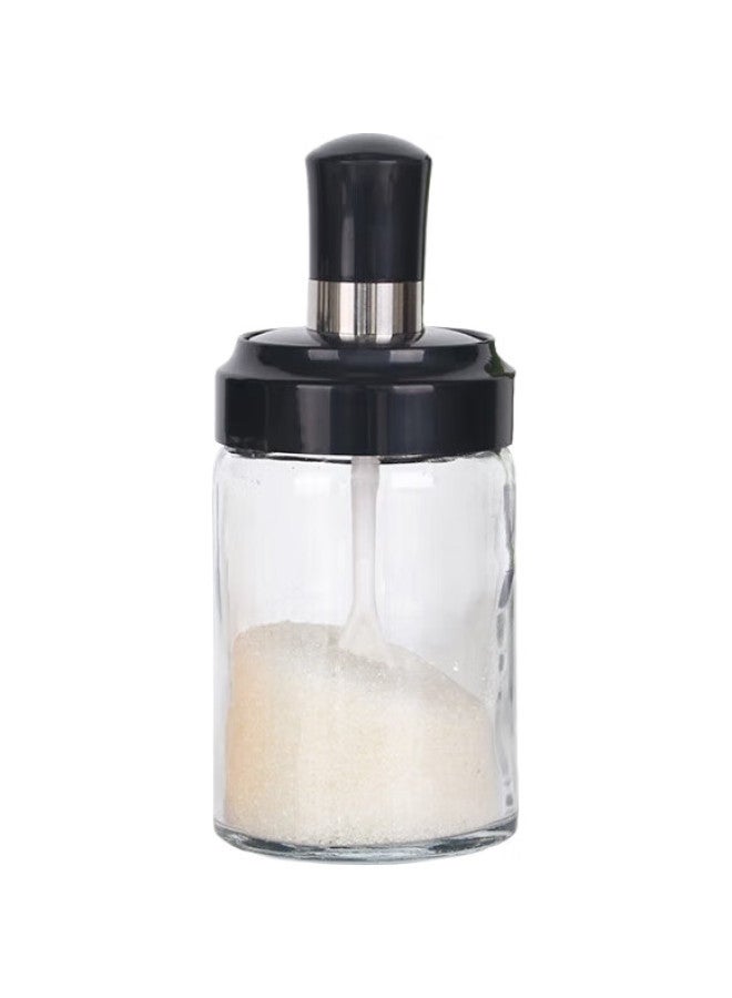 Star Square Xingfang Glass Salt Shaker Barbecue Seasoning Bottles With Spoon Lid, Sealed Storage Salt Containers For Home Use, Set Of 6 - Image 1
