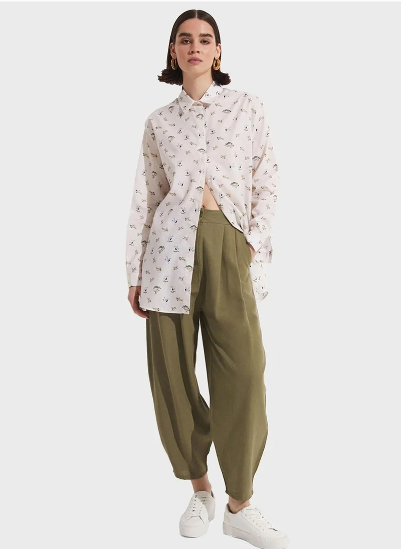 جون Patterned  Button Down Shirt