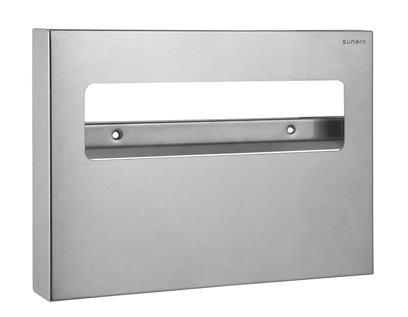 SUNERA Commercial Toilet Seat Cover Dispenser 304 Stainless Steel Wall-Mount 1/2 Fold 250 Sheets Capacity Brush - Image 1