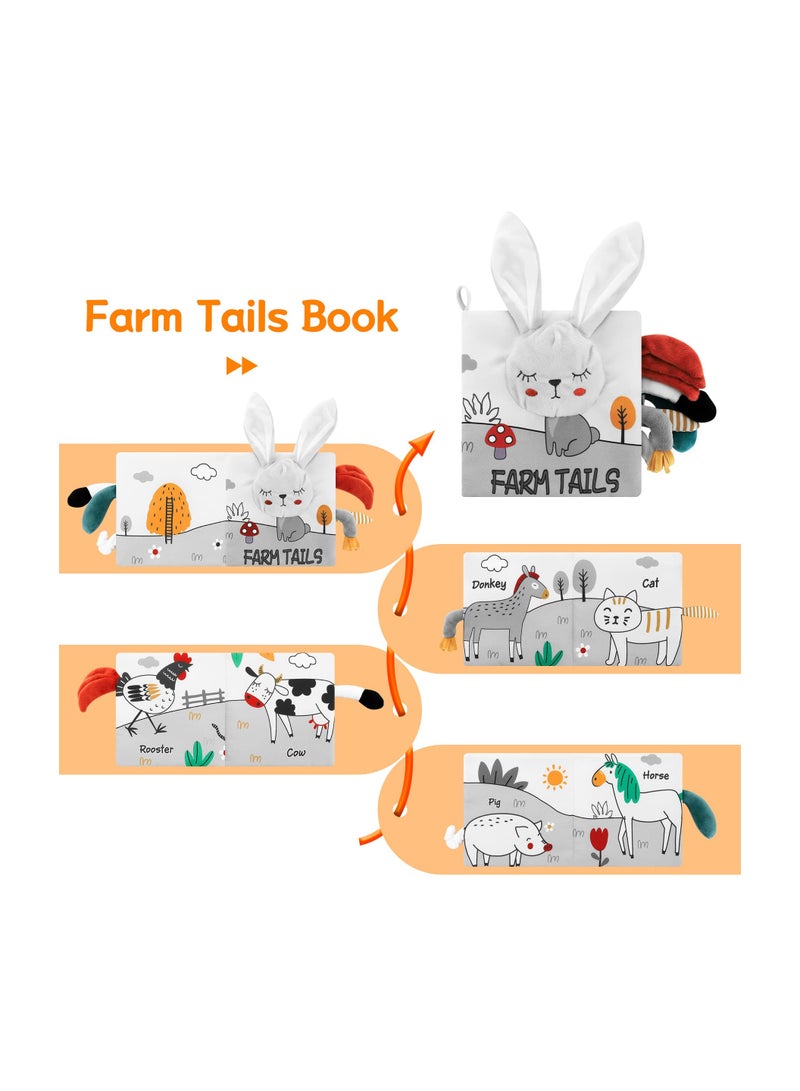 Zikra Baby Books, Fabric Books, Nontoxic Cloth Books, Soft Crinkle Cloth High Contrast Sensory Books for Babies, Newborn Touch Feel Activity Early Development Toy, Boy Girl Shower Gifts 0-6 Months - Image 3