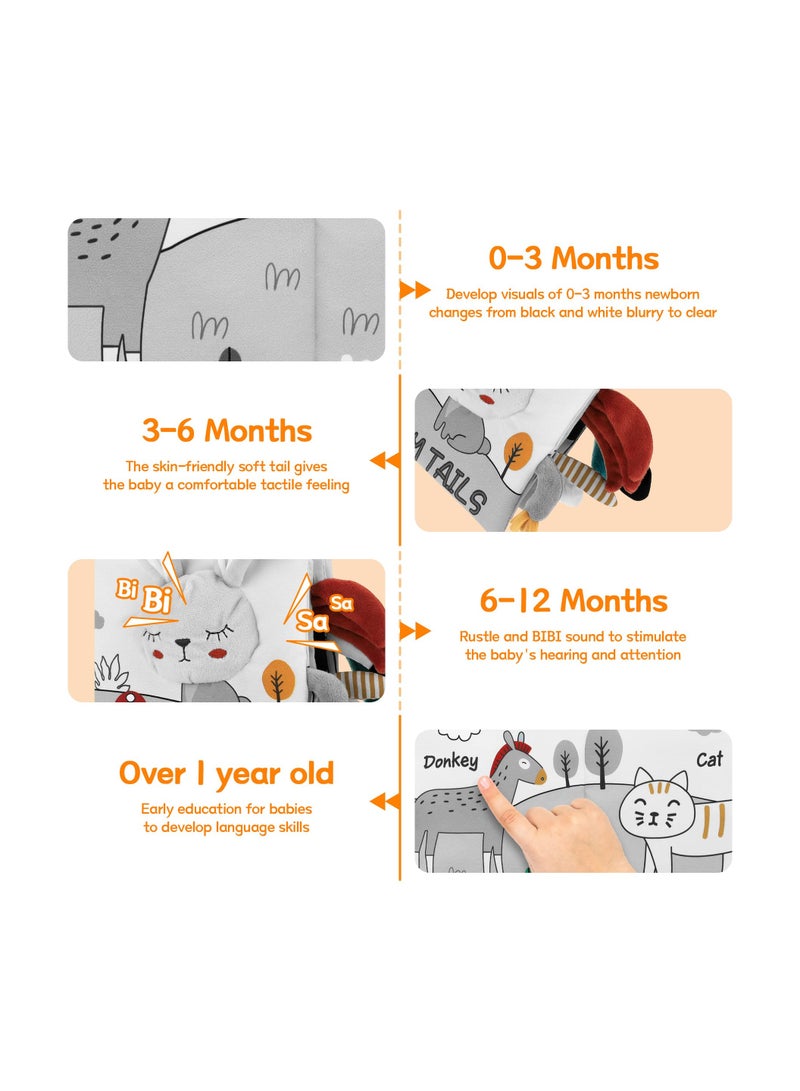 Zikra Baby Books, Fabric Books, Nontoxic Cloth Books, Soft Crinkle Cloth High Contrast Sensory Books for Babies, Newborn Touch Feel Activity Early Development Toy, Boy Girl Shower Gifts 0-6 Months - Image 4