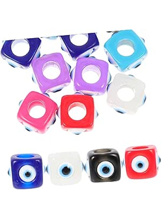 DIY Evil Eye Dice Bead Kit 10pcs Plastic Beads for Jewelry Craft Making - Image 1
