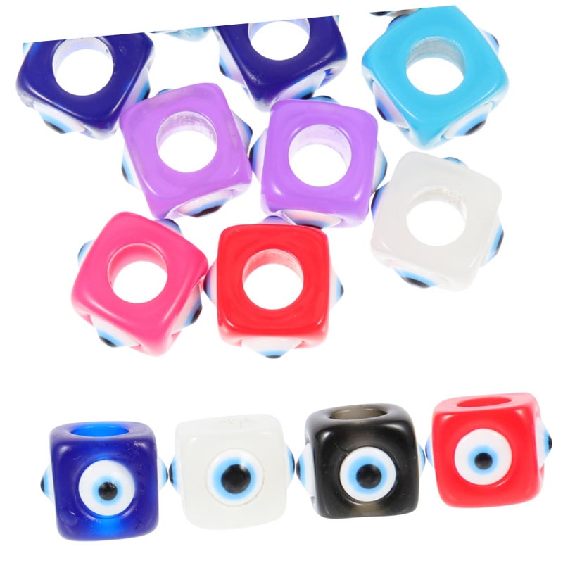 DIY Evil Eye Dice Bead Kit 10pcs Plastic Beads for Jewelry Craft Making - Image 2
