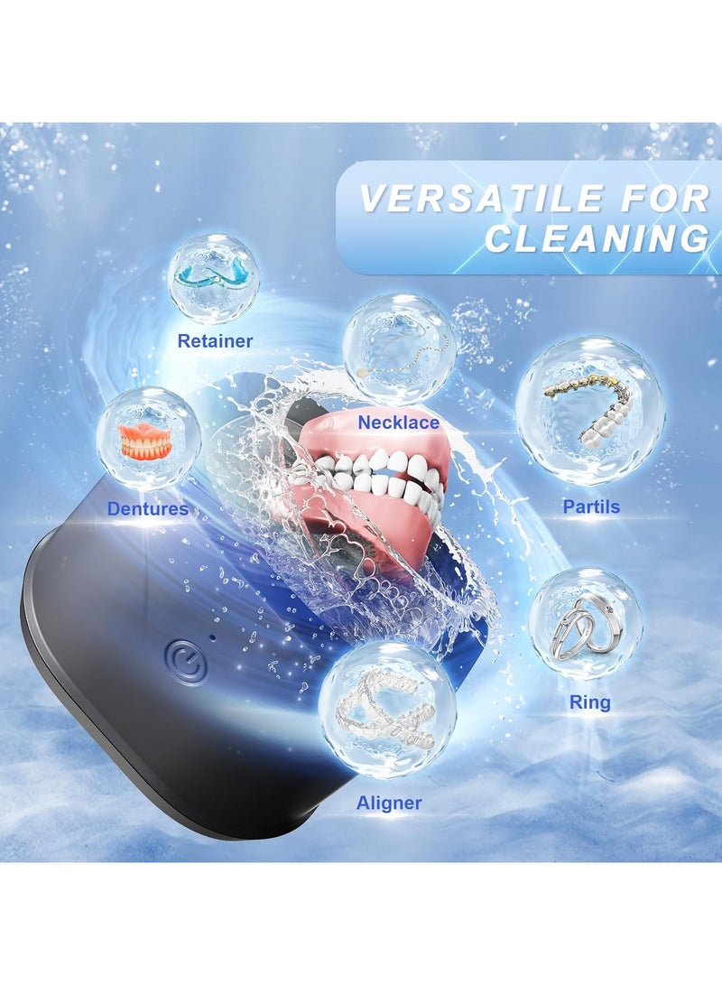 AROAQ Ultrasonic Jewelry Cleaner Jewellry Cleaner Machine 220ml 46KHz Professional Sonic Cleaner with One-Touch Operation Sonic Cleaner for Rings Glasses Jewelry Dentures - Image 2