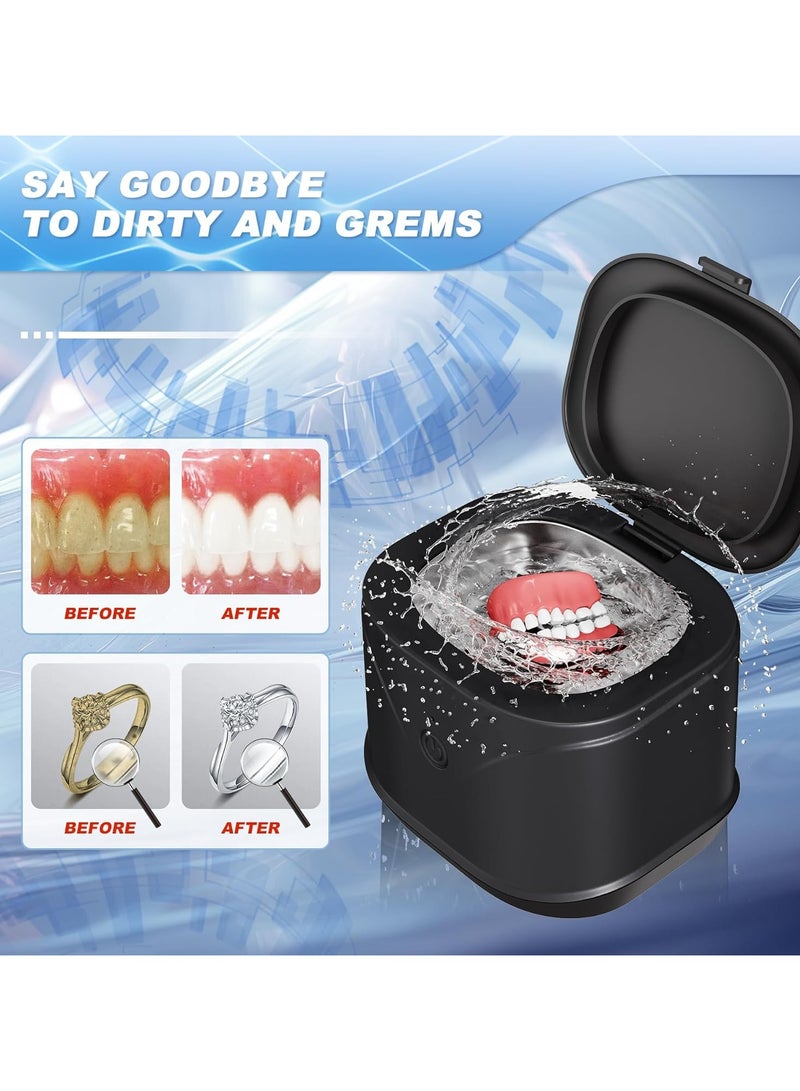 AROAQ Ultrasonic Jewelry Cleaner Jewellry Cleaner Machine 220ml 46KHz Professional Sonic Cleaner with One-Touch Operation Sonic Cleaner for Rings Glasses Jewelry Dentures - Image 3