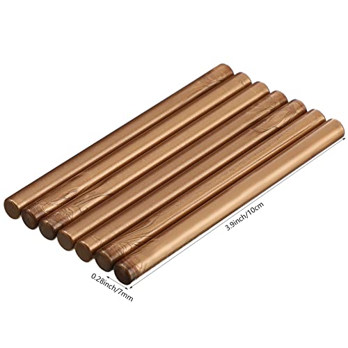 Containlol 24 Pcs Sealing Wax Sticks for Glue Gun 7 mm Mini Wax Seal Sticks for Cards Envelopes, Wedding Invitations, Gift Wrapping, Wine Packages (Bronze) - Image 3