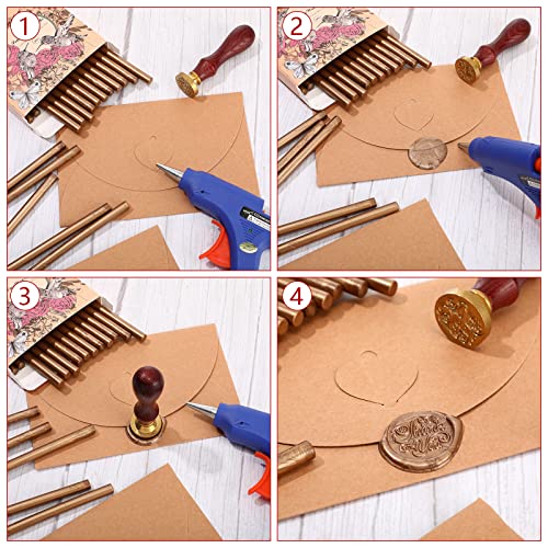 Containlol 24 Pcs Sealing Wax Sticks for Glue Gun 7 mm Mini Wax Seal Sticks for Cards Envelopes, Wedding Invitations, Gift Wrapping, Wine Packages (Bronze) - Image 4