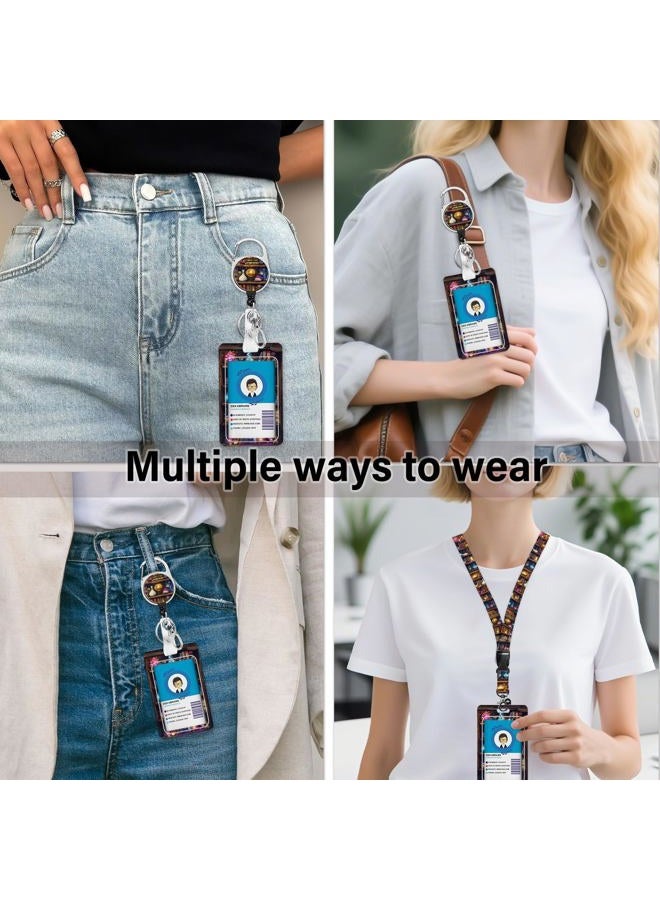 NIWPKDCE Lanyards for ID Badge, Bookshelf ID Badge Holder with Retractable Reel Clip and Keychain, Teacher Lanyard with Id Holder with Name Tag, Librarian Identity Card Cover Case Protector for Nurse Student - Image 3