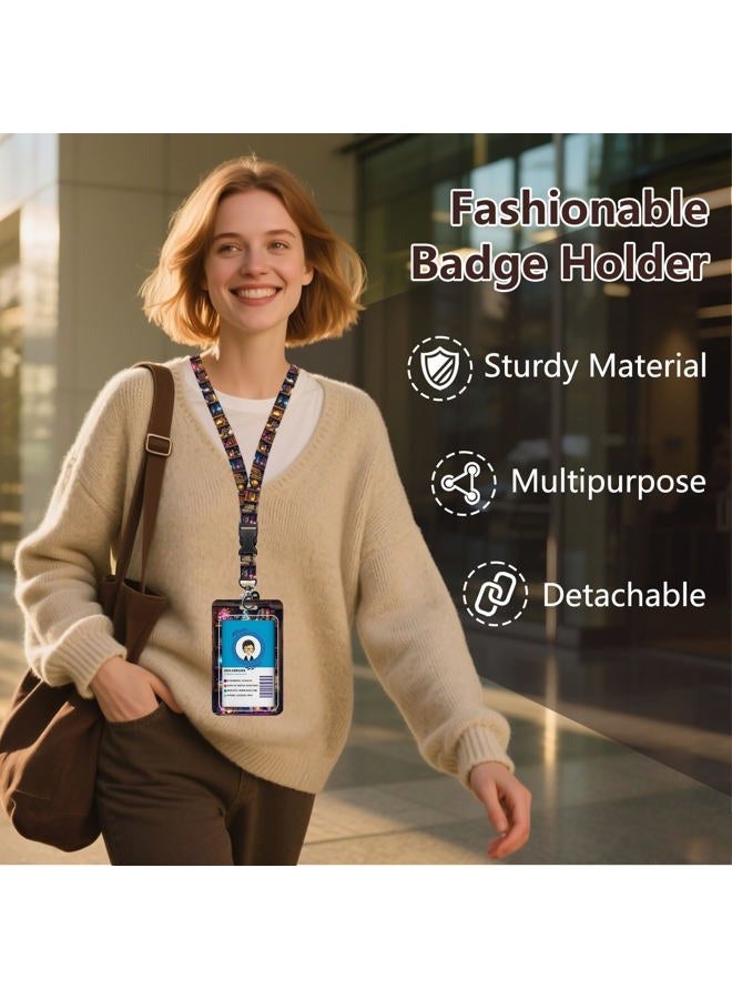 NIWPKDCE Lanyards for ID Badge, Bookshelf ID Badge Holder with Retractable Reel Clip and Keychain, Teacher Lanyard with Id Holder with Name Tag, Librarian Identity Card Cover Case Protector for Nurse Student - Image 2