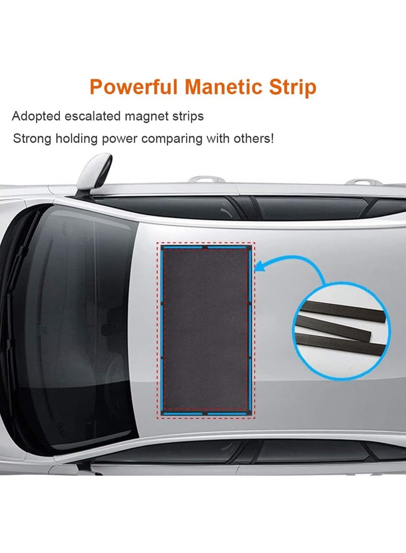 Magnetic Car Sunroof Sun Shade Breathable Mesh, Car roof Cover for Overnight Camping, Quick Install, UV Sun Protection When Parking on Trips, black - Image 5